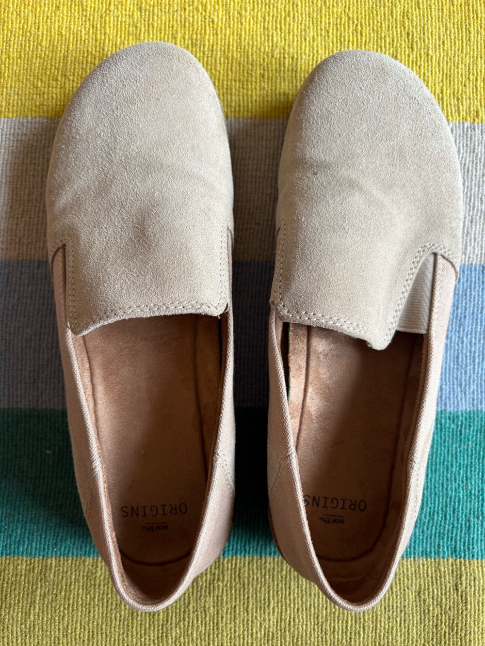 Earth Origins Light Tan Suede Slip-On Loafers